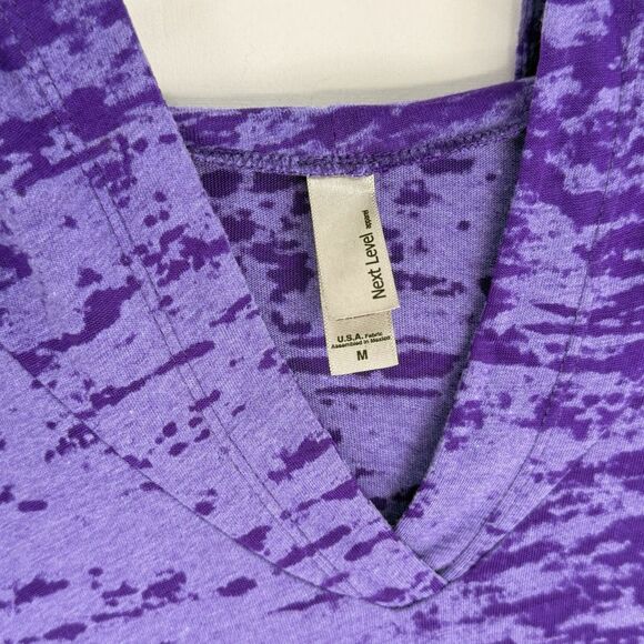 Women's Lightweight Burnout Hoodie Next Level Chic Soft Fabric Purple Size M - Picture 8 of 16